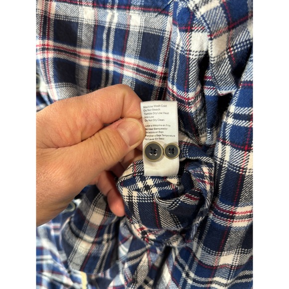 JACHS Flannel Shirt‎ Men's Large Multicolor Plaid 100% Cotton Pockets Button-Up - Picture 7 of 11